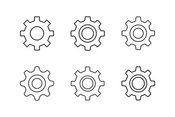 settings icon vector line art illustration
