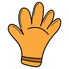 Obraz premium Hand drawn cartoon warm glove on white background.
