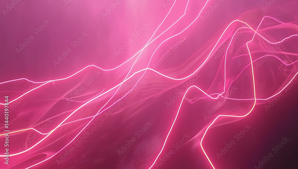 Poster pink energy flow: a visually captivating and dynamic display of pink energy flows across the frame, 