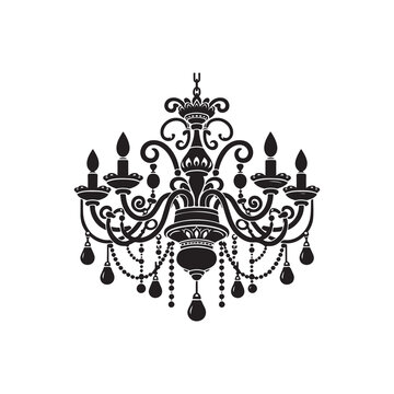 recommend clip art: Chandelier Silhouette Vector Illustration, Solid White Background.