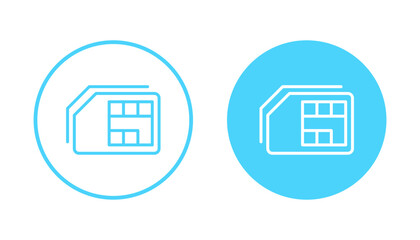 Sim card icon vector. dual sim card sign and symbol