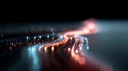 Abstract light streaks resembling data streams representing connectivity