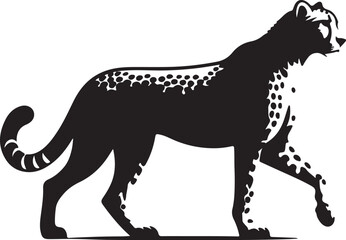 Fototapeta premium Cheetah black and white silhouette vector