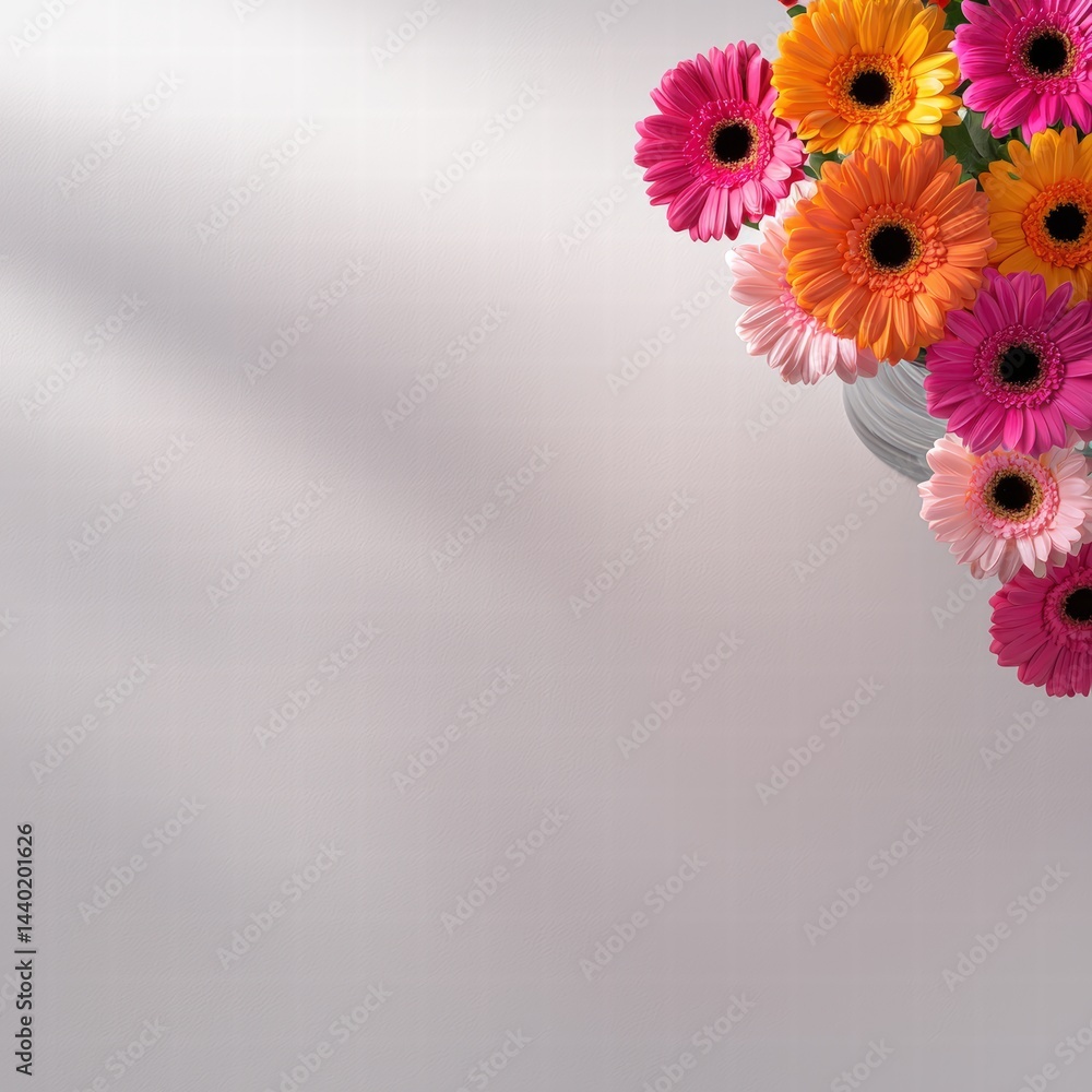 Poster beautiful vase of fresh flowers displaying a colorful array of petals in a warm indoor setting