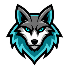 Fototapeta premium Cyber Wolf mascot logo vector
