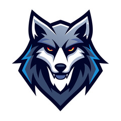 Cyber Wolf mascot logo vector