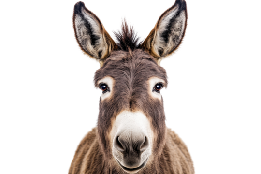 Isolated Donkey Face Portrait