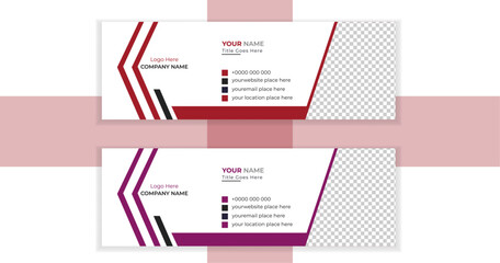 Modern and minimalist email signature ,email footer template,corporate email signature template design or business email signature with an author photo place modern and minimal layout.