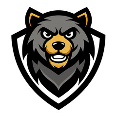 Naklejka premium Cunning Bear mascot logo vector