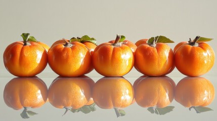 Orange Pumpkins in a Row, Reflection