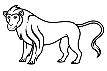 Mandrill Outline Vector
