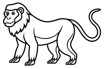 Mandrill Outline Vector