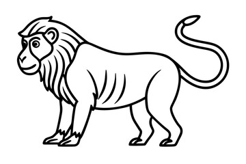 Mandrill Outline Vector