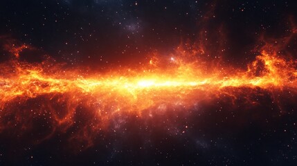 Cosmic Inferno: A Fiery Nebula in Deep Space