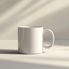 Obraz premium White Mug with Sunlight, and Mockup.