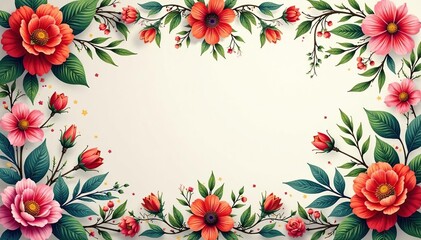 Fototapeta premium Intricate floral motifs form a continuous flowing design , nature, illustration