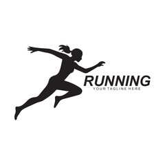 woman running illustration.