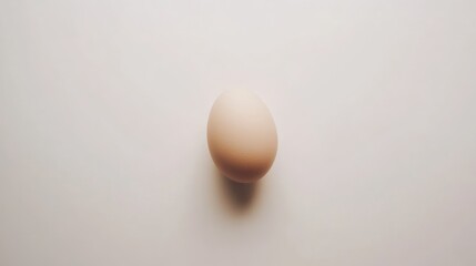 Studio shot of an egg on a simple clean surface, minimalist food photography.