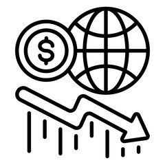 Global Crisis Outline Icon