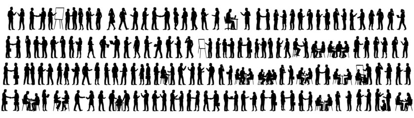 Professional networking silhouette showcases collaborative meetings and negotiations in a business enviroment