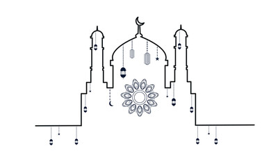 Premium Islamic Festival Ramadan Vector Background Template with Ornate Gold Decorations