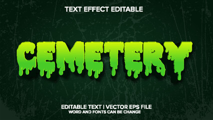 cemetery text effect vector editable