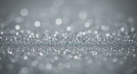 Sparkling Silver Glitter Background with Bokeh Effect Festive Design