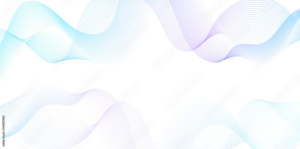 Aufkleber white wave curve lines banner background design. abstract soft wave lines dynamic flowing purple and