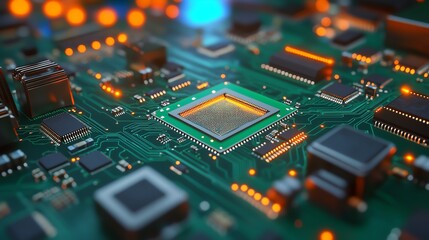 Obraz premium Close-up of a computer circuit board.