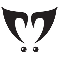 Halloween Vampire mask silhouette, minimalist vector