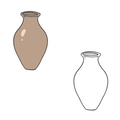 vase isolated on white background. Vector illustration. Simple design