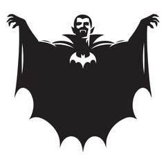 Halloween Vampire silhouette, minimalist vector