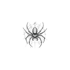 Obraz premium Angry brutal spider creepy and horror design vector template illustration
