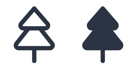 Tree or Pine Tree simple icons set designed in filled, outline, line and stroke style