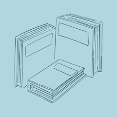line vector illustration of books