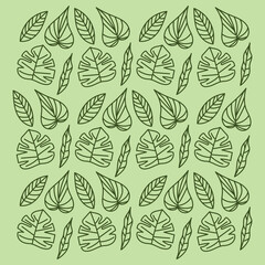 seamless pattern with leaves vector illustration