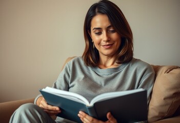 Relaxed homebody woman in natural light