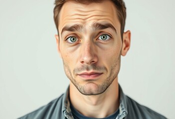 Obraz premium Tired male portrait with circles under eyes