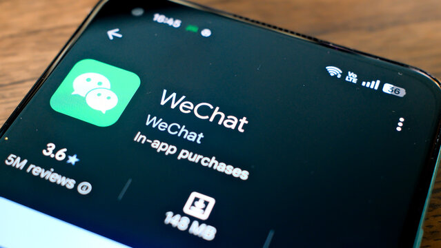 Almaty, Kazakhstan, 28.04.2025: WeChat application on phone screen