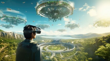 Virtual reality creating futuristic