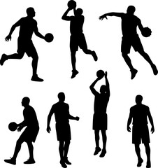 Basketball player vector silhouettes
