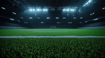Night sports field dramatic lighting