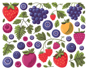Seamless background with berries vector illustrator