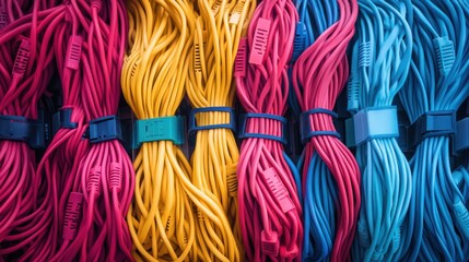 Colorful Cables: A Vibrant Tapestry of Network Connections