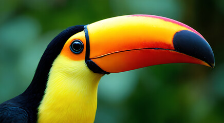 toucan on a green background