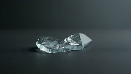 Fototapeta premium Minimalist Broken Glass Shard on Dark Surface