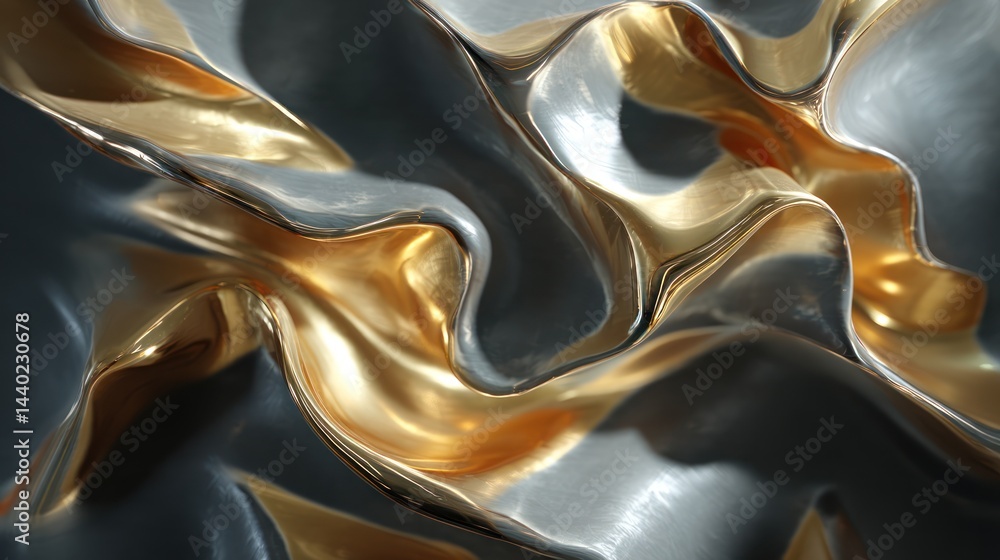 Aufkleber dynamic abstract metallic texture background smooth reflective design artistic environment