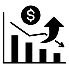 Economic Contraction Glyph Icon