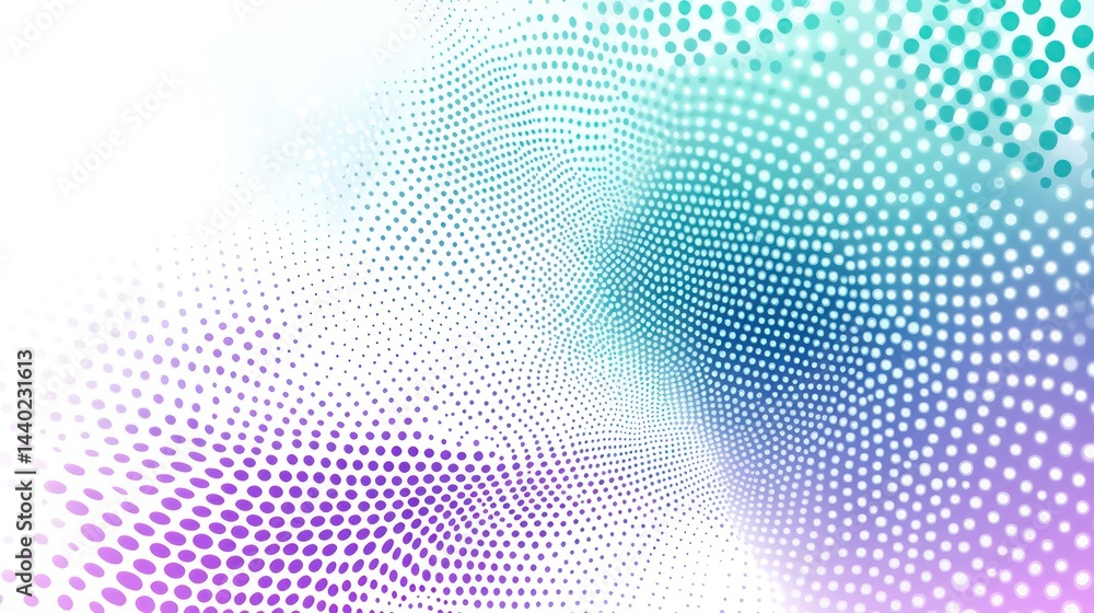 Poster digital abstraction with vibrant gradient dots