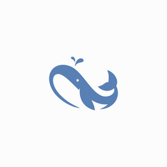 Whale logo icon design template